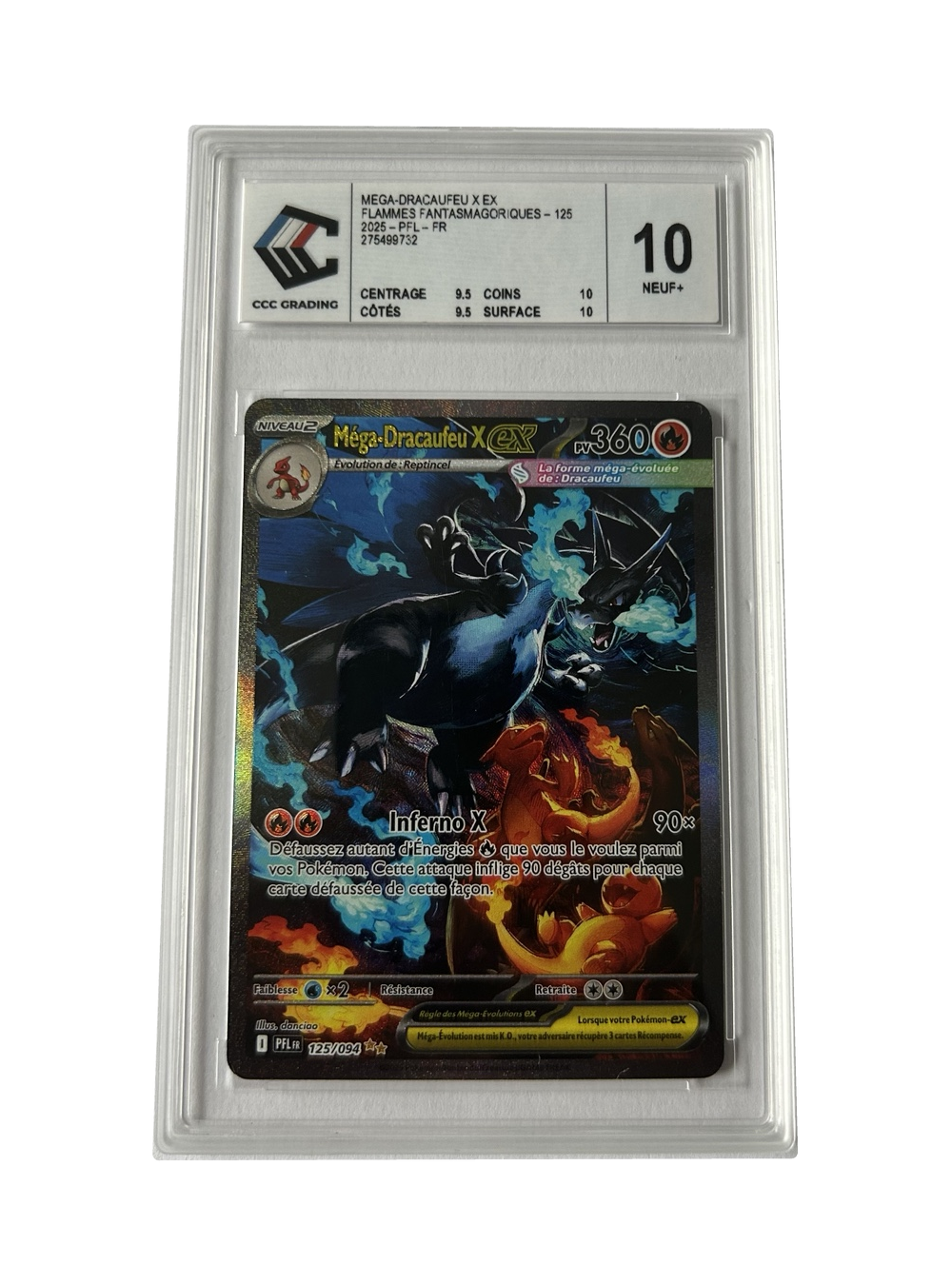 Méga-Dracaufeu X ex 125/094 — Flammes Fantasmagoriques — CCC 10 — Français — recto