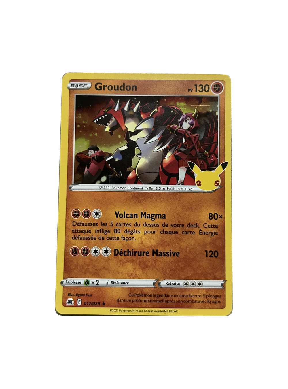 Groudon 017/025 — Célébrations 25 ans — Français — recto