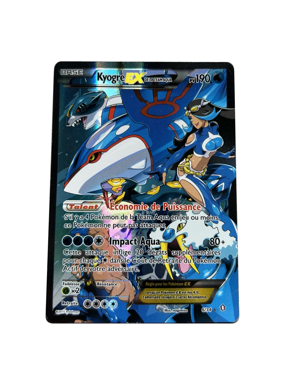 Kyogre EX de la Team Aqua 6/34 — Français — recto